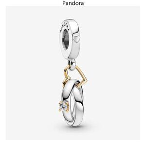 PANDORA Two-tone Wedding Rings Dangle Charm